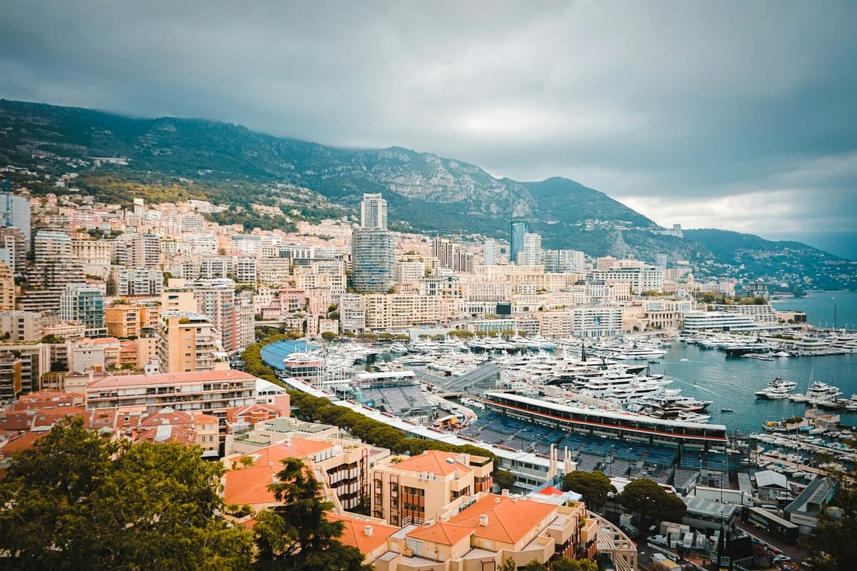 Port Hercule and the buildings of Monaco at the foot of the mountain