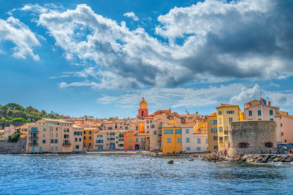 The coloured façades of Saint-Tropez harbour